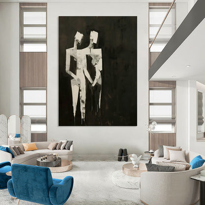 Black - White Figure Silhouette Art 2 for Living Room & Gallery DLZ0427