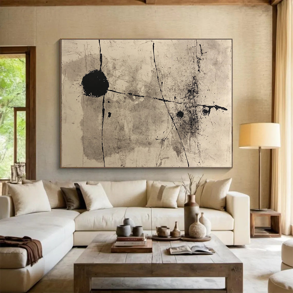 Black Ink Abstract Art for Industrial - Chic Café & Avant - Garde Art Gallery SC093