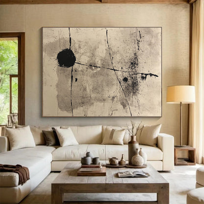 Black Ink Abstract Art for Industrial - Chic Café & Avant - Garde Art Gallery SC093