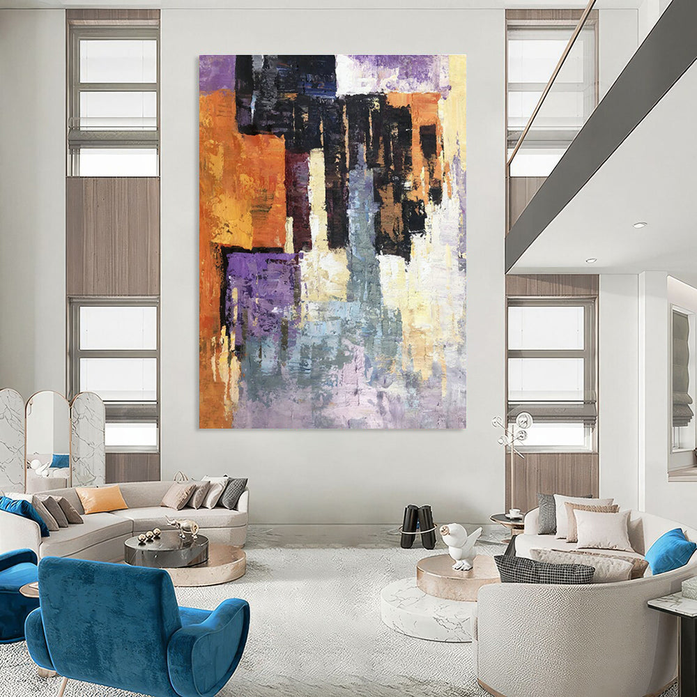 Color - Block Geometric Abstract Art for Bold Living Room & Trendy Retail Store DLZ1312