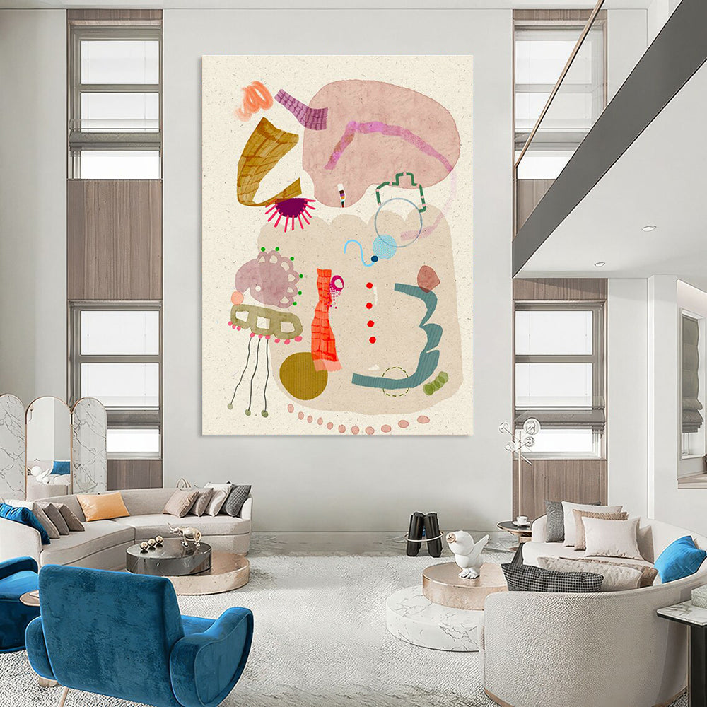 Whimsical Collage Art for Kids' Bedroom Play Corners DLZ0172