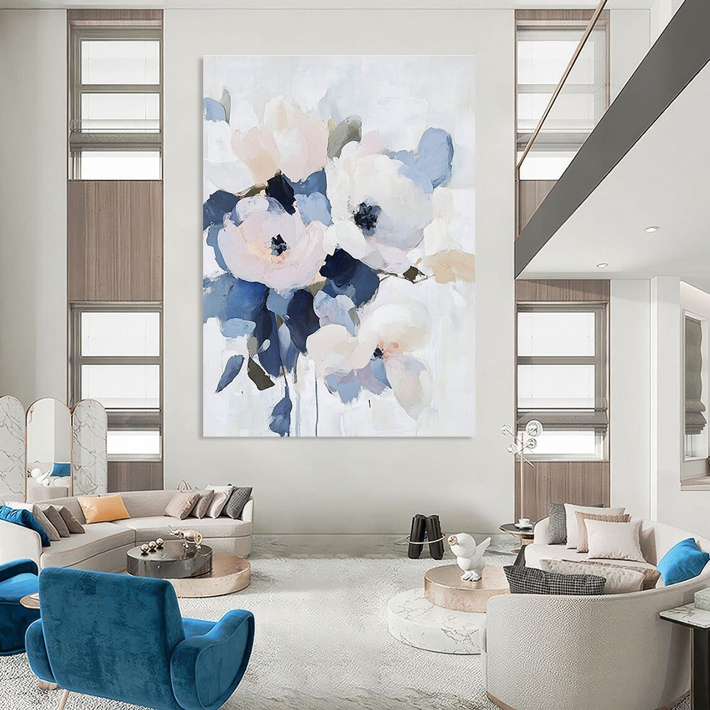 Soft - Toned Flower Bouquet Art for Nursery & Café STSC053