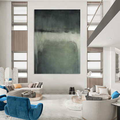 Gray - Green Gradient Abstract Art for Bedroom & Meditation Room DLZ1200