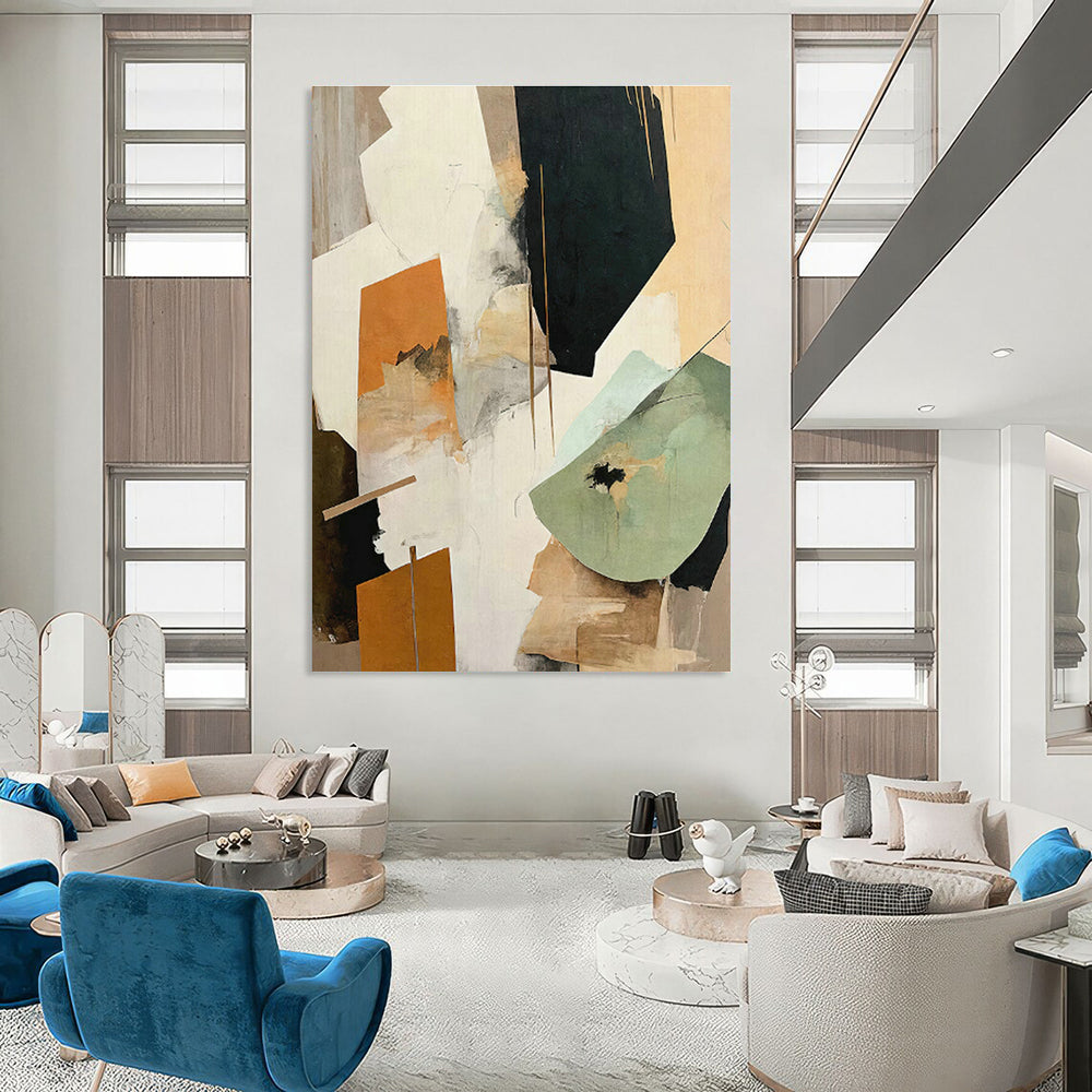 Layered Geometric Abstract Art for Contemporary Gallery & Industrial Loft DLZ1636