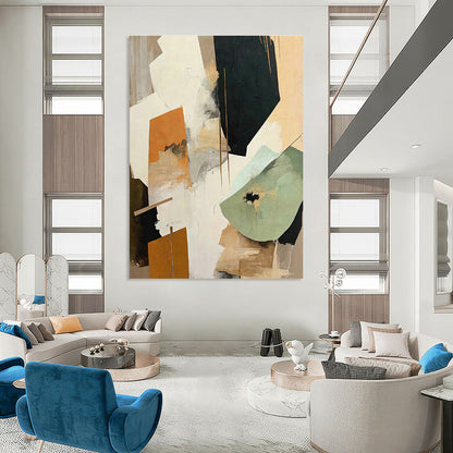 Layered Geometric Abstract Art for Contemporary Gallery & Industrial Loft DLZ1636