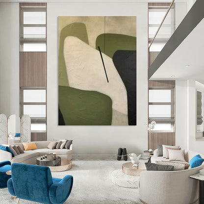 Green - White Geometric Abstract for Nordic - Style Living Room & Minimalist Office DLZ0900