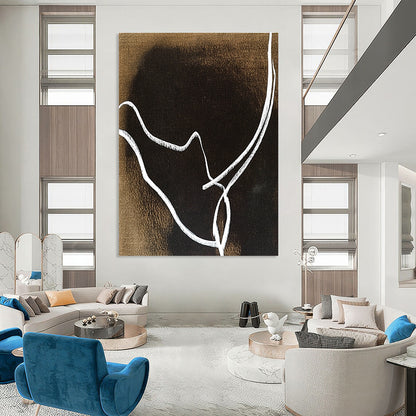 White Lines on Brown Background Art for Industrial - Style Bar & Minimalist Office STSC1346
