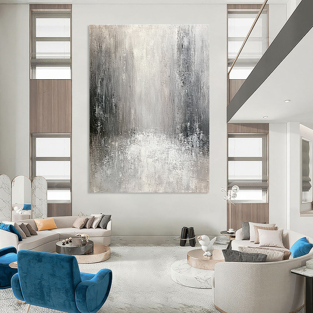 Monochromatic Gray Abstract for Modern Art Space & Minimalist Home Office STSC267