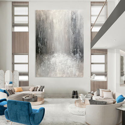 Monochromatic Gray Abstract for Modern Art Space & Minimalist Home Office STSC267
