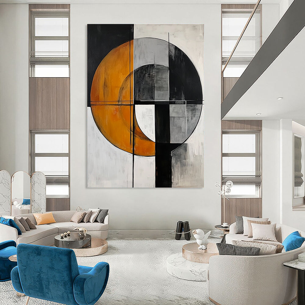 Circular Geometric Abstract for Luxury Hotel Lobby & Contemporary Home STSC208