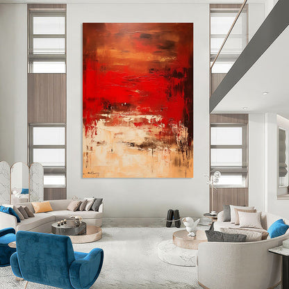 Red - Toned Abstract Art for High - end Club & Art - inspired Residence DLZ0787