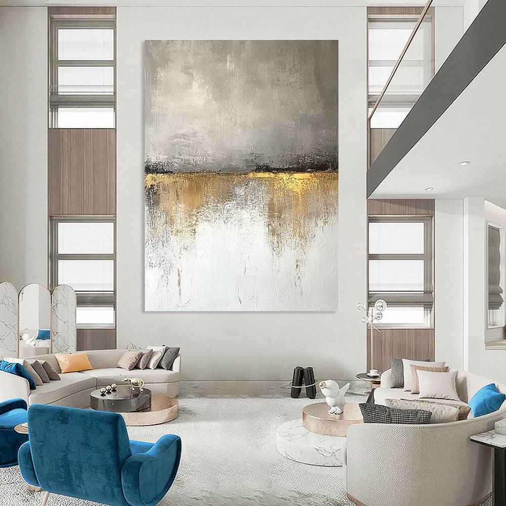 Grey and Gold Abstract for Luxury Living Room & High - End Hotel Lobby STSC410
