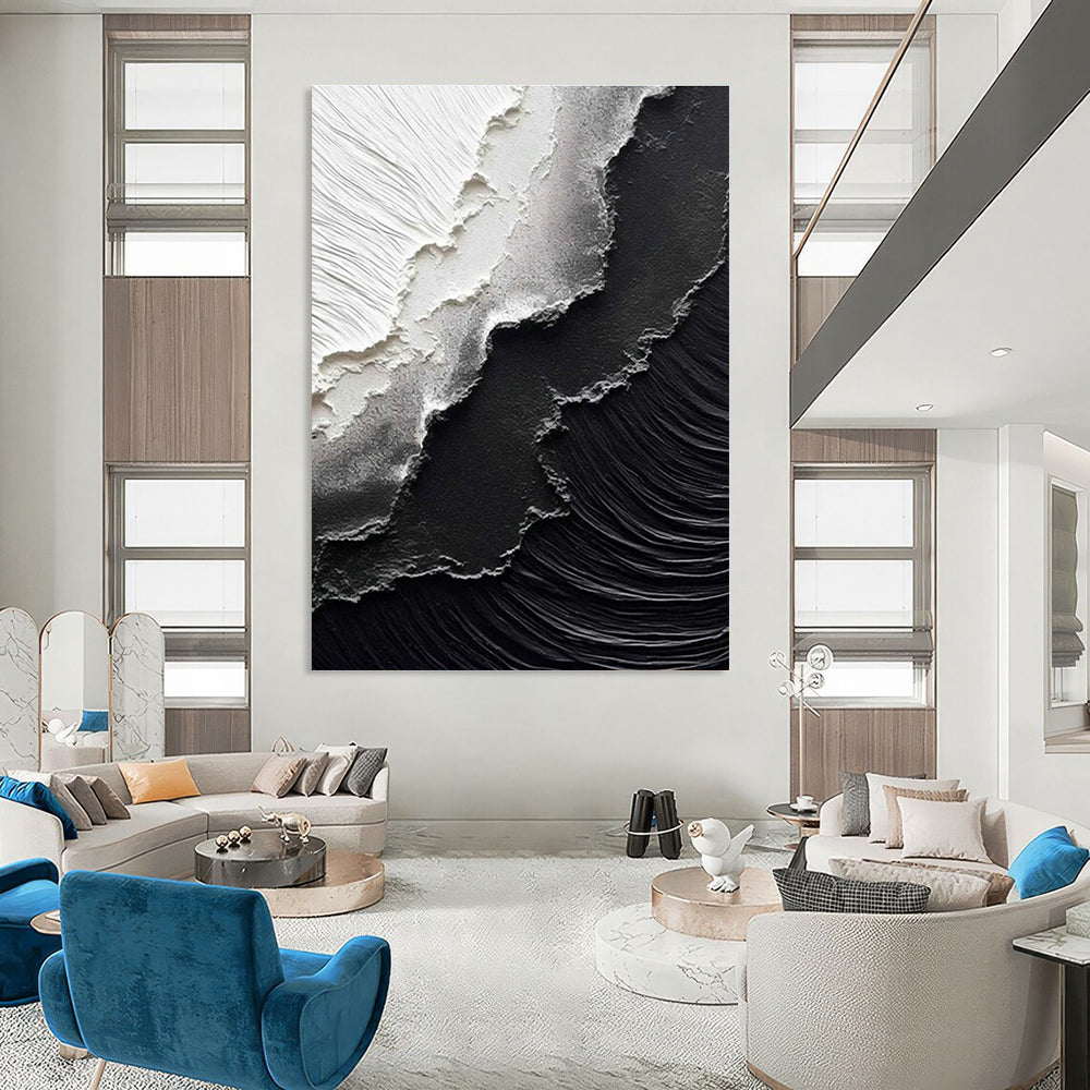 Black and White Texture Art for Monochrome Bedroom & Art - Themed Library DLZ2175