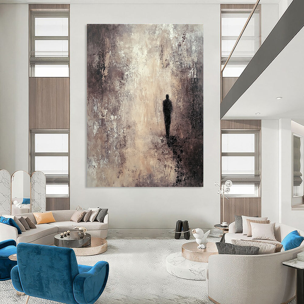 Lonely Figure in Mist for Thoughtful Library & Minimalist Bedroom STSC206