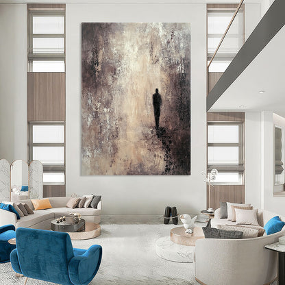 Lonely Figure in Mist for Thoughtful Library & Minimalist Bedroom STSC206