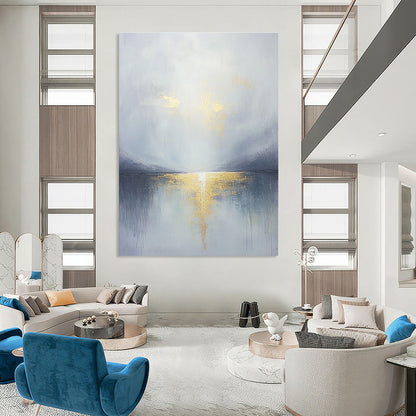 Gray - Gold Sea Reflection for Coastal Home & Elegant Spa Retreat STSC289