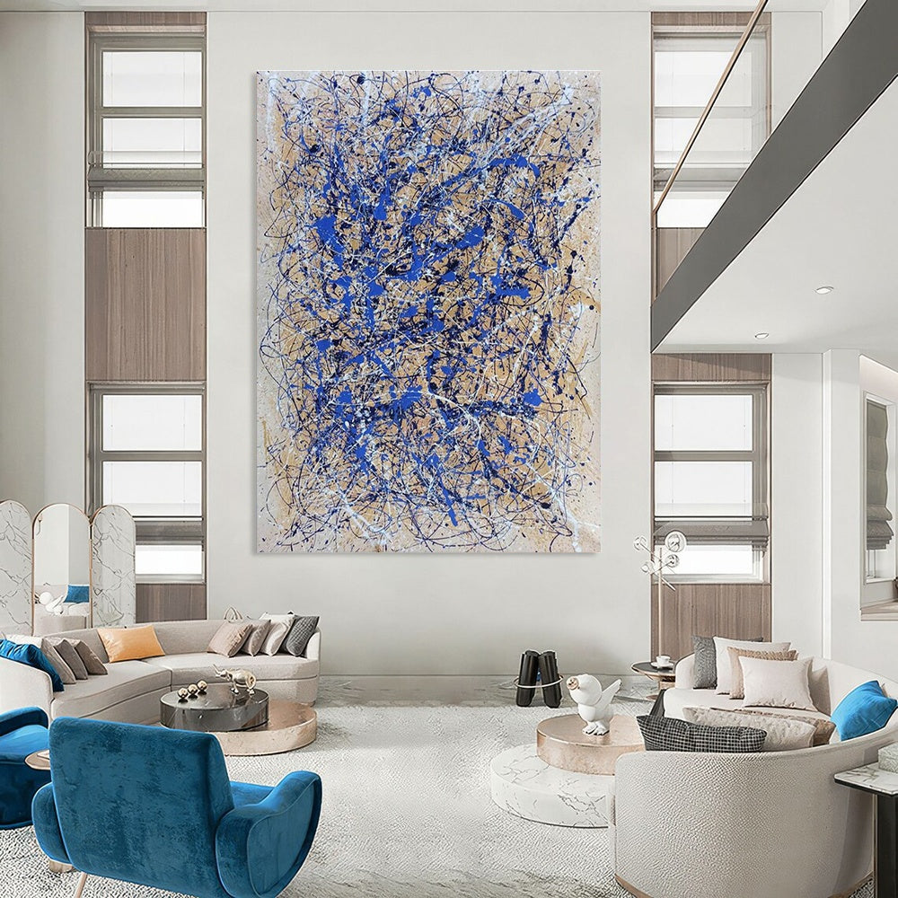 Large - Scale Blue - Line Abstract Art for Art Studio & Creative Office DLZ2280