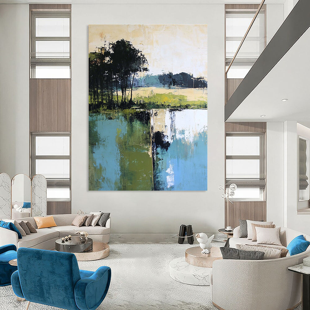Vibrant Lake Reflection Art for Country Estate & Art - Centric Restaurant STSC098