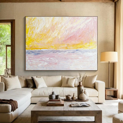 Pastel Sunset Over Sea Art for Romantic Rooftop Bar & Girls’ Spa SC365