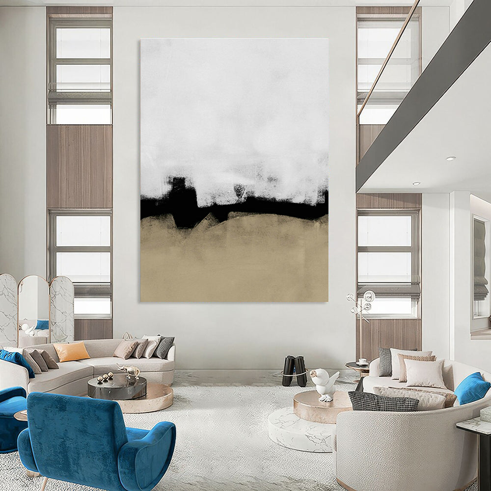 Black - White - Brown Abstract Art for Living Room & Study DLZ0515
