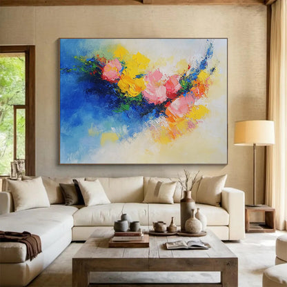 Colorful Flower Bouquet Art for Romantic Restaurant & Floral - Themed Café SC190
