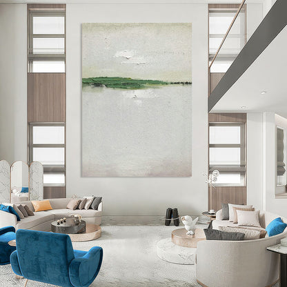 Minimalist Green - White Abstract Art for Nature - Inspired Spa & Scandinavian Bedroom DLZ0802