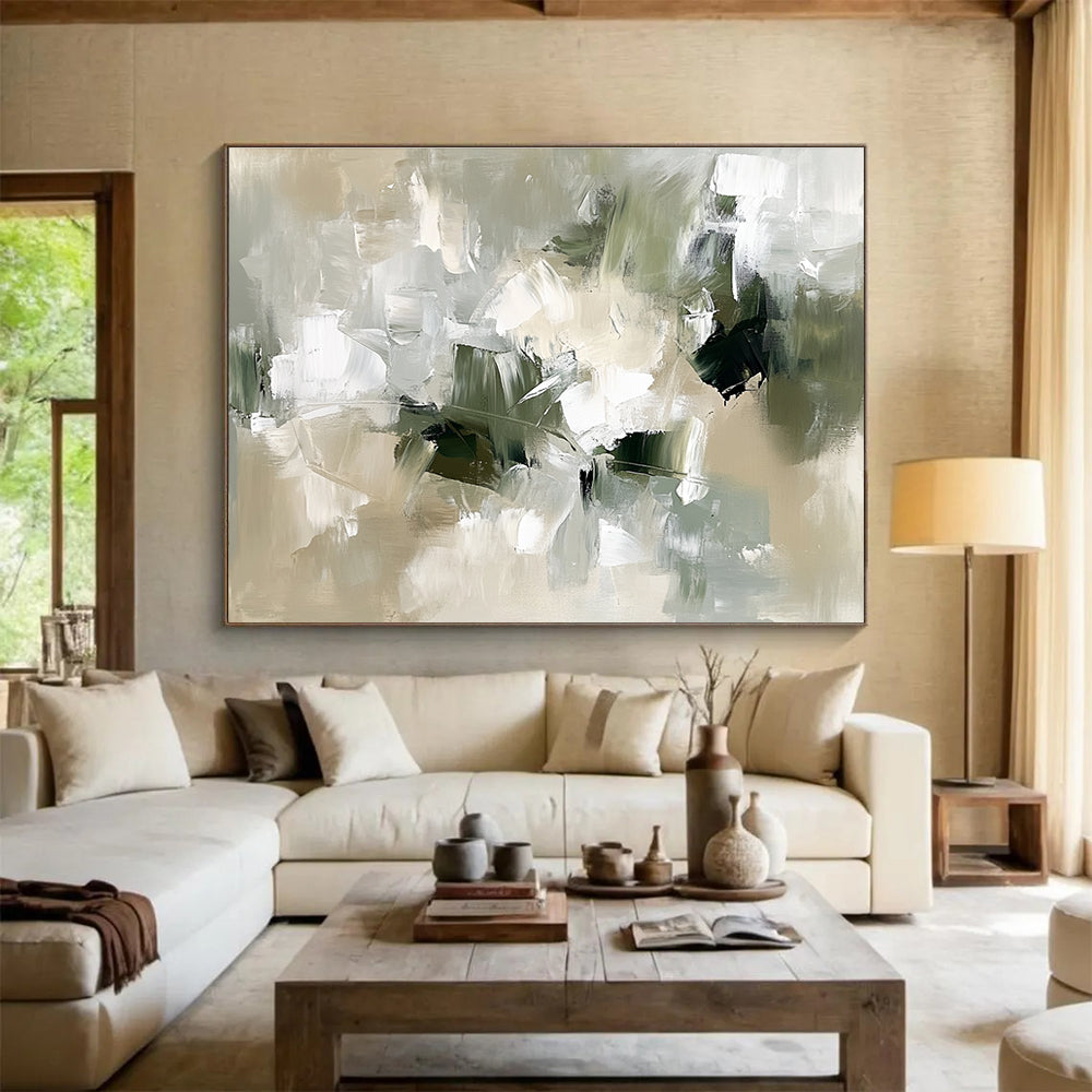 Gray Abstract Brushstrokes Art for Minimalist Office & Modern Gallery SC351