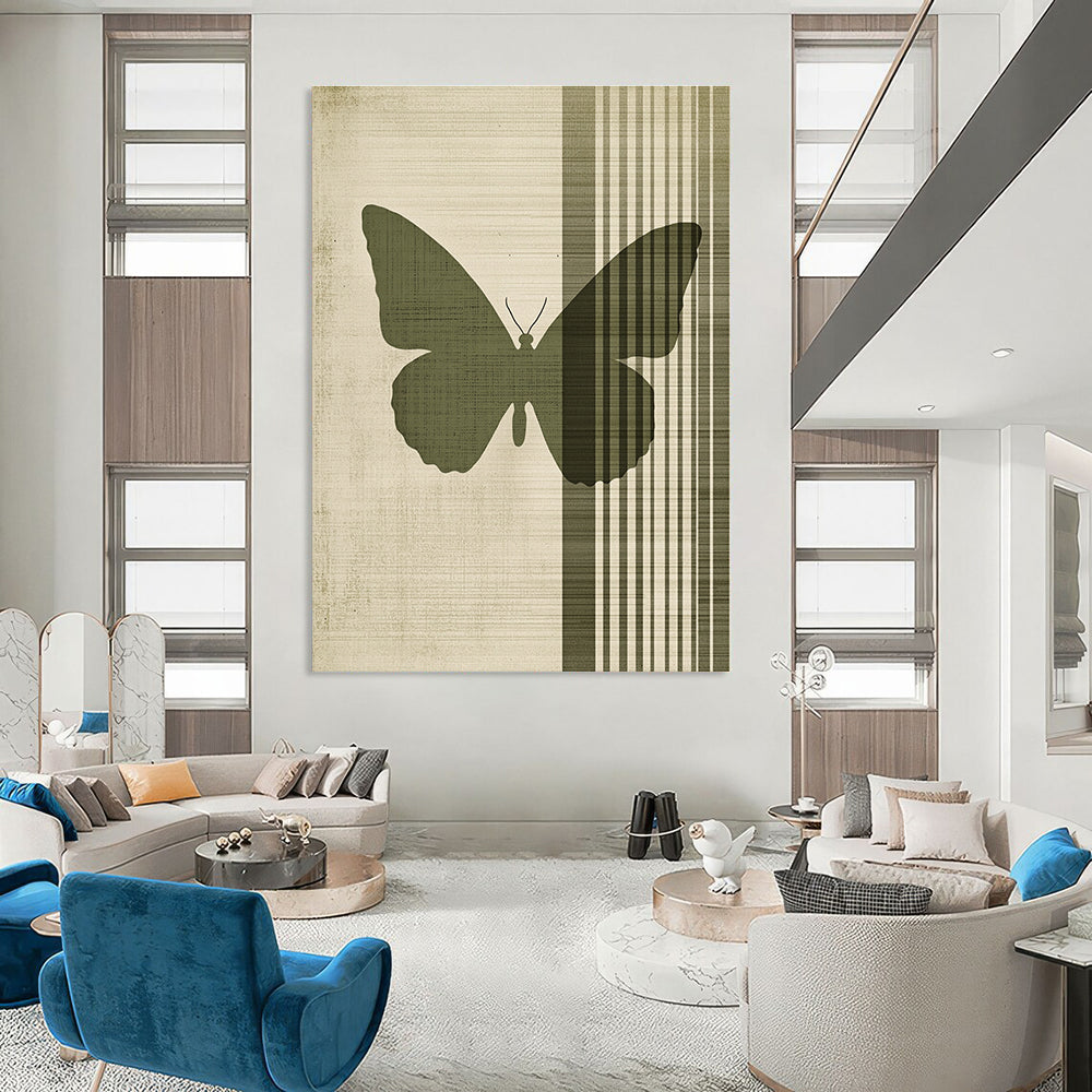 Green Butterfly Silhouette for Bohemian - style Garden Room & Nature - loving Home Entryway STSC1009