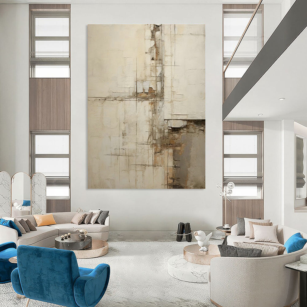 Distressed - Line Abstract Art for Warehouse - Style Home & Artistic Studio Space DLZ1326