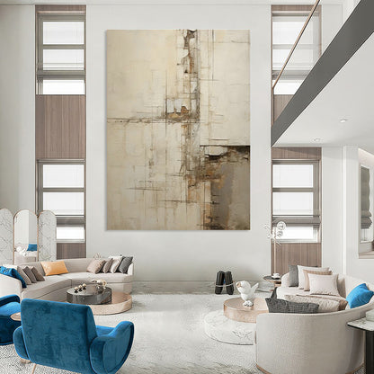 Distressed - Line Abstract Art for Warehouse - Style Home & Artistic Studio Space DLZ1326