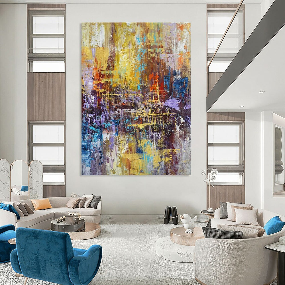 Colorful Urban Abstract Art for City Loft & Contemporary Art Gallery DLZ1806
