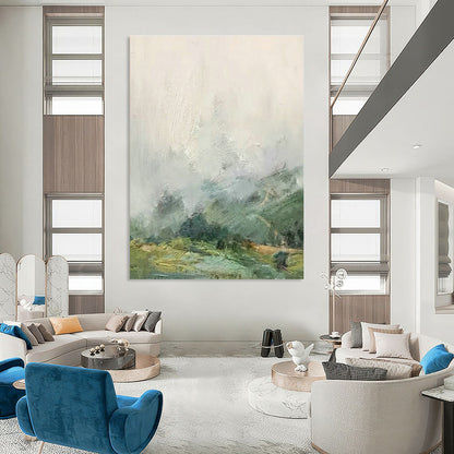 Misty Landscape Oil Painting for Traditional Chinese - Style Study & Zen Meditation Space DLZ0913