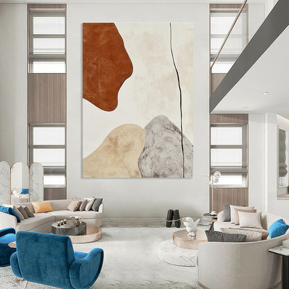 Earth - Toned Shape Abstract for Rustic Home Office & Nature - Inspired Café STSC474