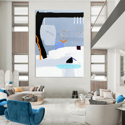 Light Blue Geometric Abstract Art for Scandinavian - Style Home & Art Gallery Pop - Up DLZ1104
