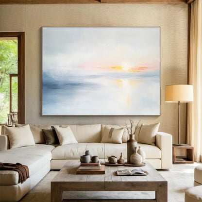 Soft Sunset Sea Art for Beachfront Bedroom & Spa Relaxation Area SC082