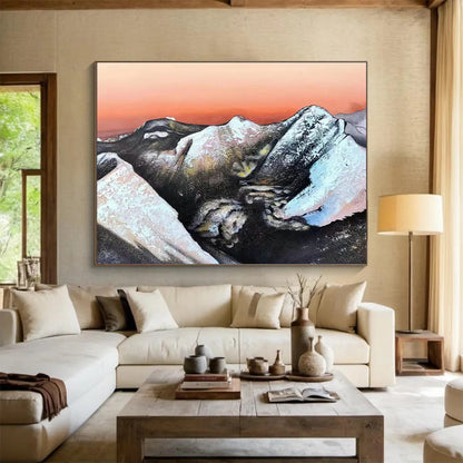 Surreal Mountain - Shaped Figure Abstract: A Captivating Centerpiece for Avant - Garde Art Galleries DLZ3035