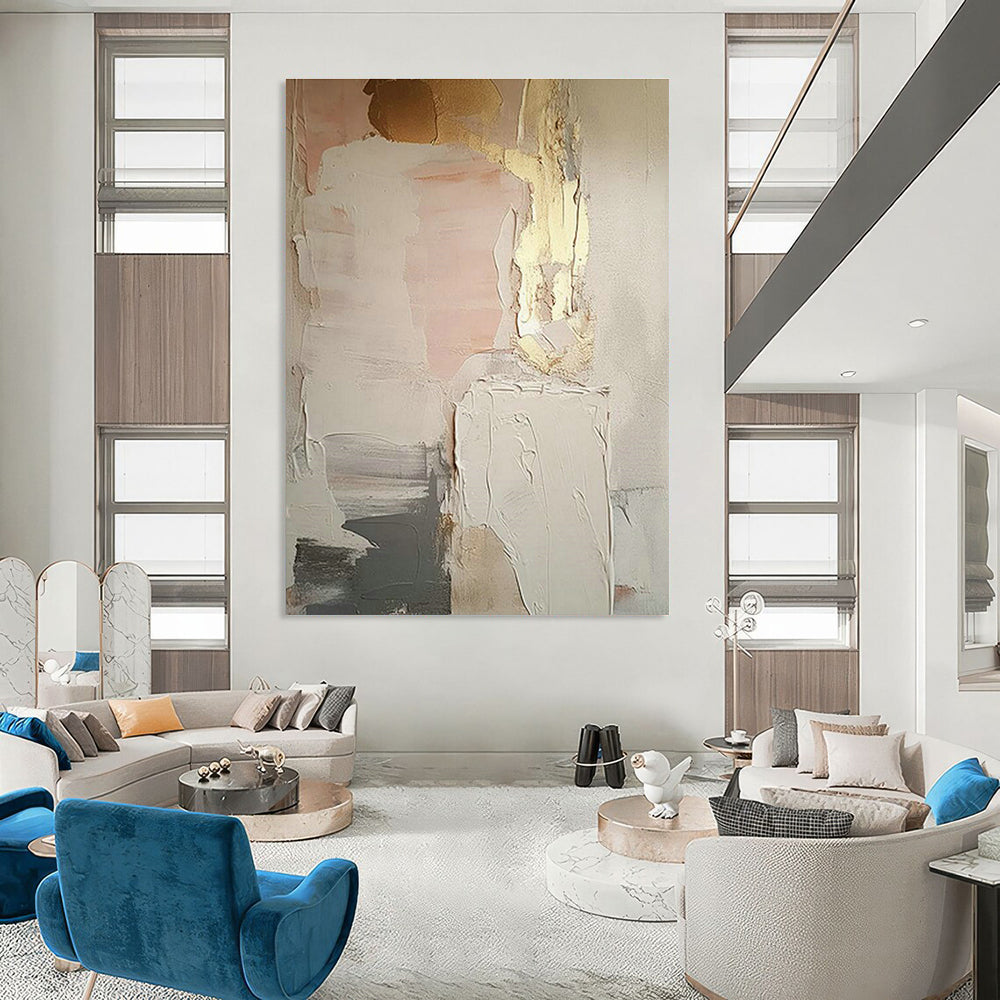 Pink - Gold Textured Art for Feminine Spa Waiting Areas DLZ0130