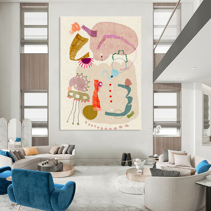 Collage - Style Abstract Art for Bohemian Home Study Nooks DLZ0078