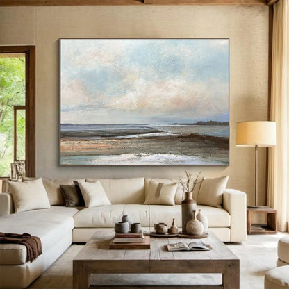 Soft - Colored Seaside Landscape Art for Beachfront Hotel Spa Lounges DLZ3139