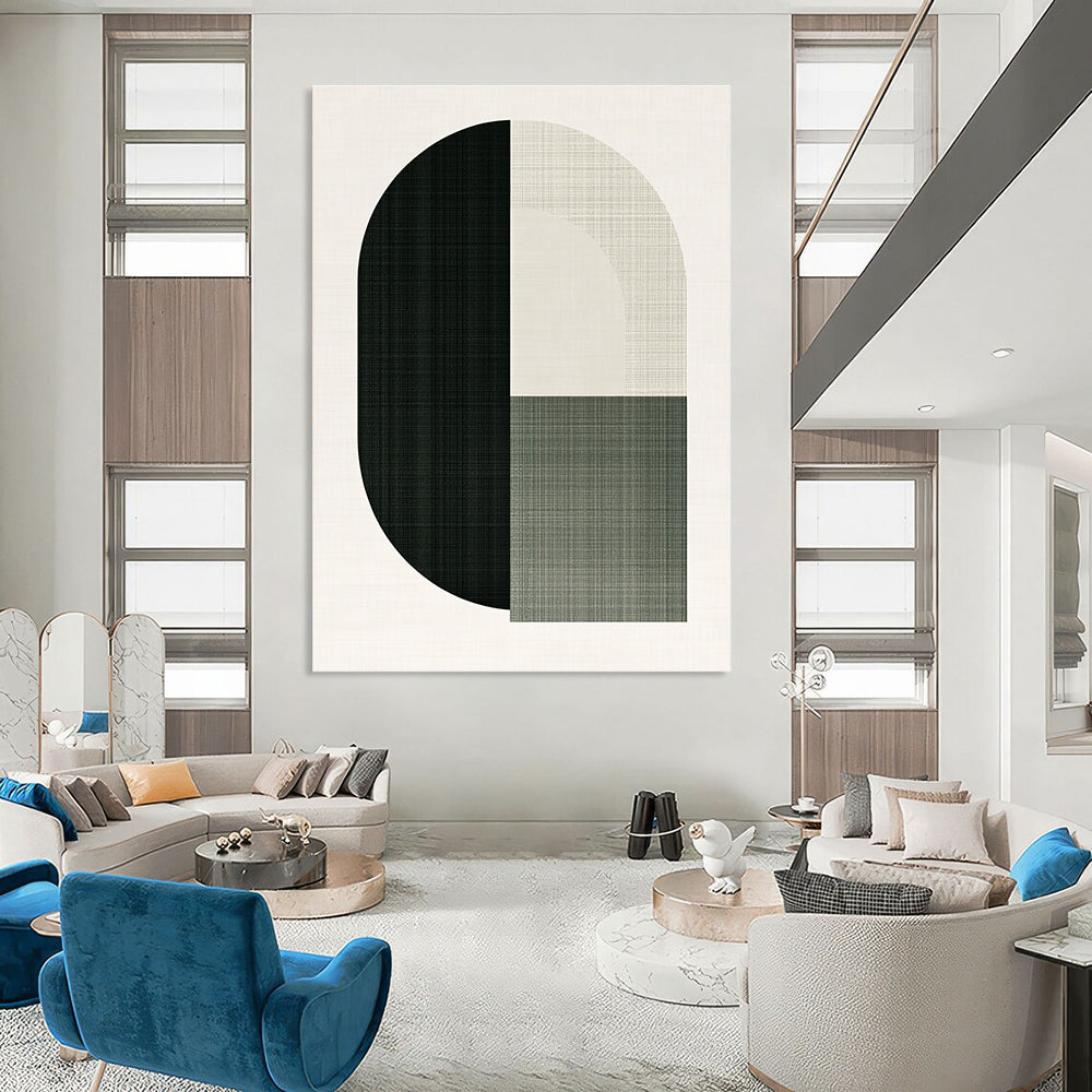 Black and Beige Geometric Form for Industrial - Style Loft & Modern Art Space STSC1179