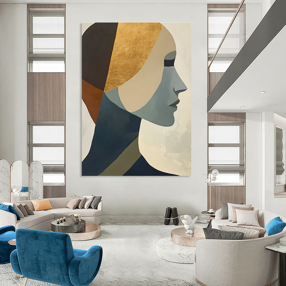 Gold - Accented Portrait Art for Bedroom & Salon STSC692