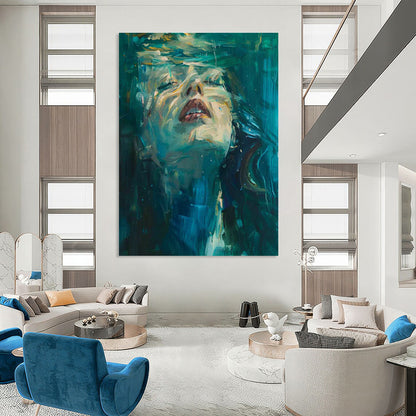 Underwater Portrait Abstract Art for Bedroom & Spa Retreat DLZ1190