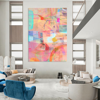 Pink - Toned Abstract Art for Feminine Fashion Studio Lounges DLZ0162