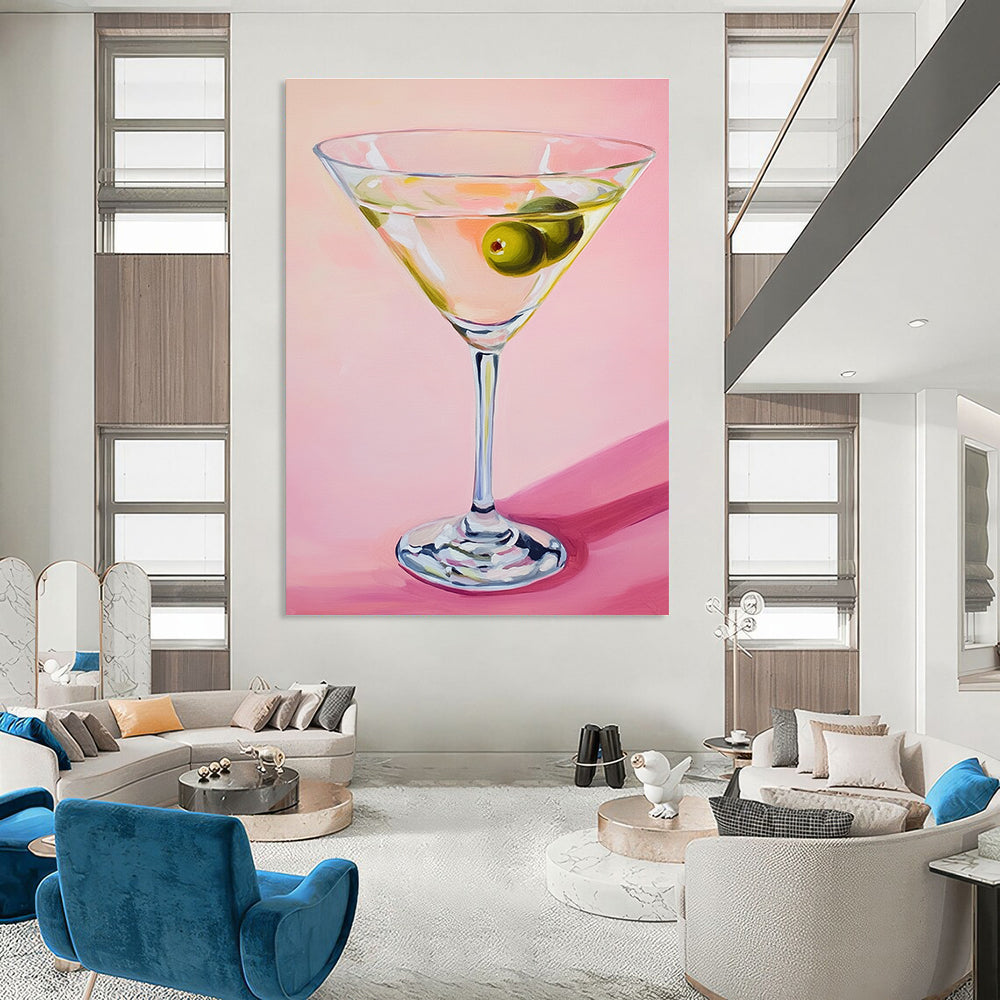 Martini Glass with Olives Art for Cocktail Bar & Sophisticated Dining Room STSC1383