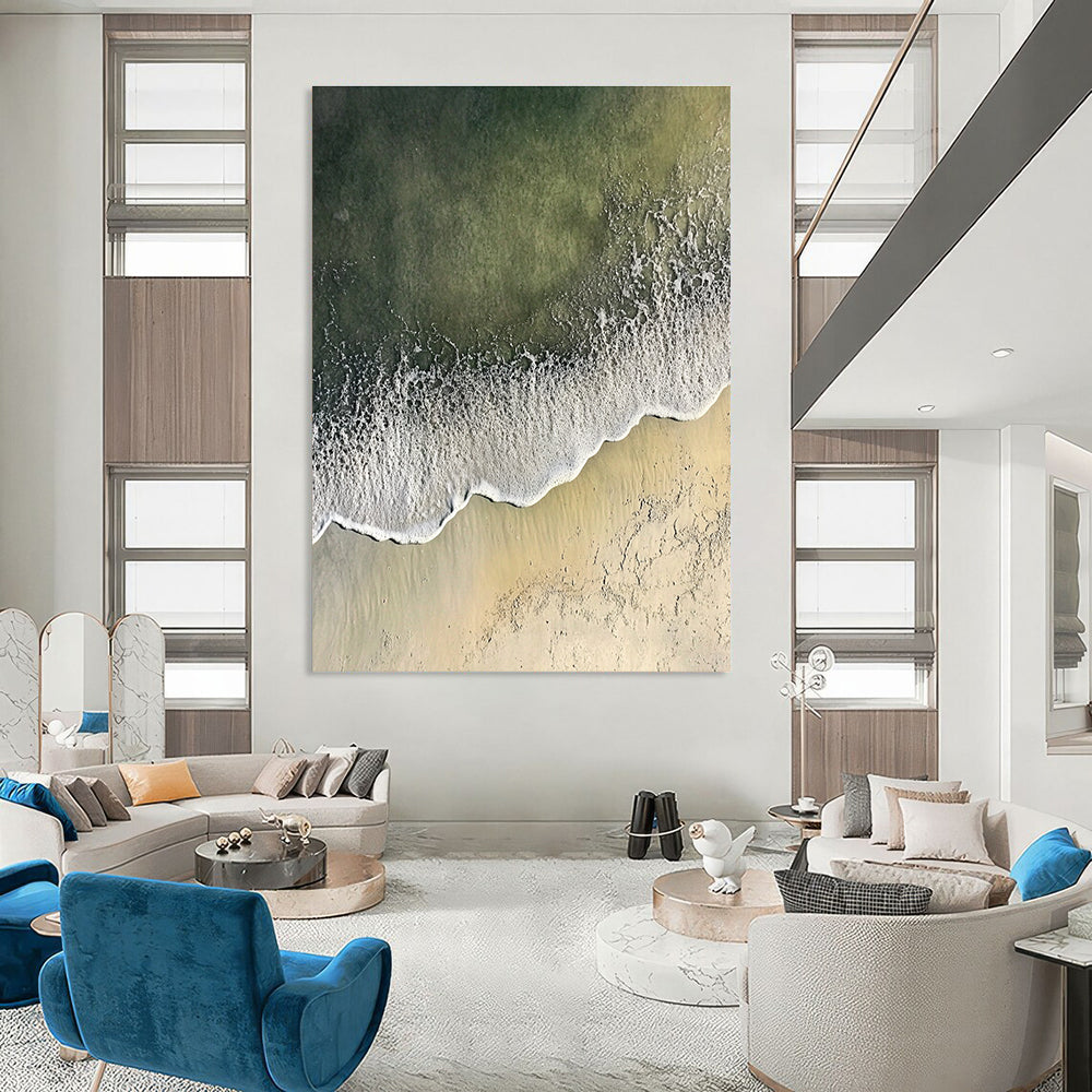 Aerial Beach View Art for Coastal Resort Lobby & Relaxing Home Bedroom STSC1431
