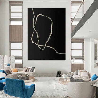 Black - Line Abstract Art for Living Room & Bedroom DLZ0516