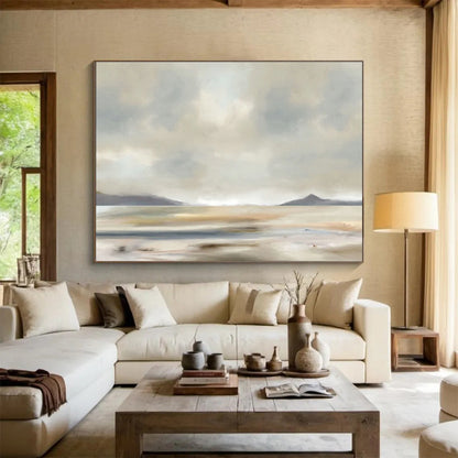 Light - Colored Lakeside Landscape Art for Relaxing Bedroom DLZ2743