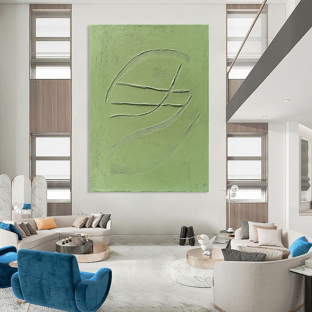 Green Textured Lines for Minimalist Home Office & Modern Art Gallery STSC1010