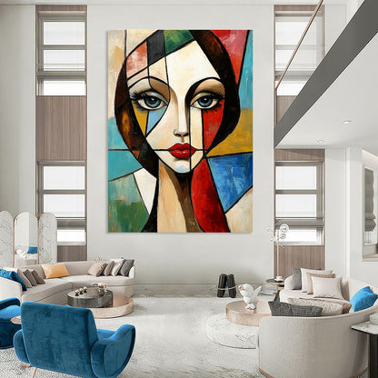 Cubist Portrait Art for Art History Enthusiast’s Office & Modernist Home Library STSC1376