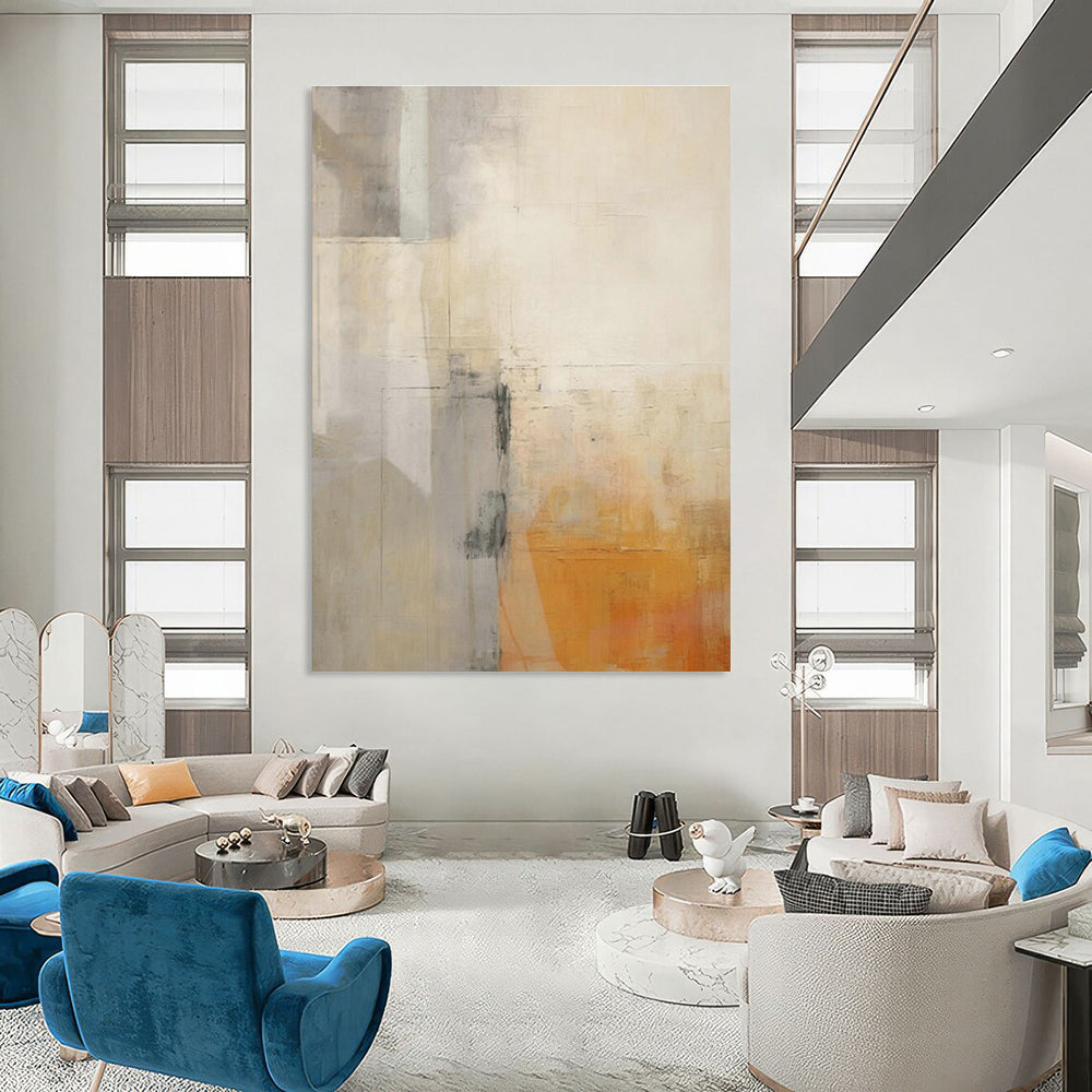 Yellow - Gray Geometric Abstract Art for Modern Art Gallery & Creative Hub DLZ1959